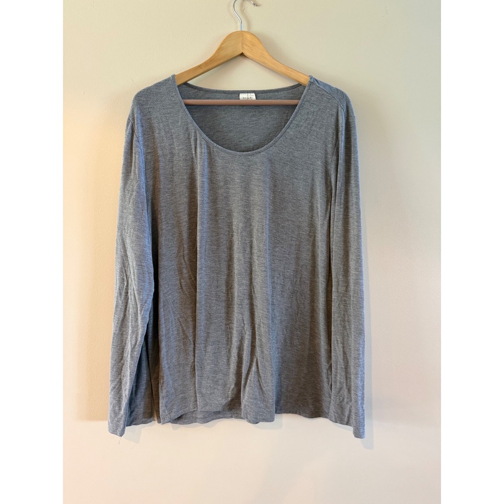 Soma Chico's Womens XL Gray Long Sleeve Scoop Neck Jersey Knit Top Basic Layer